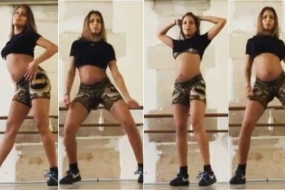 Varios momentos del baile que se ha marcado la actriz Hiba Abouk en Instagram.-