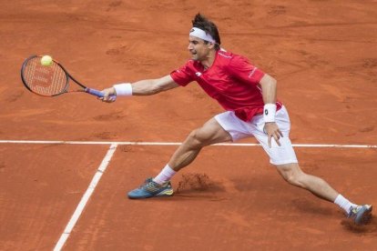 David Ferrer devuelve un golpe a Philipp Kohlschreiber.-MIGUEL LORENZO