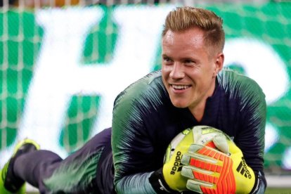 Ter Stegen en un partido con el Barcelona /-TWITTER