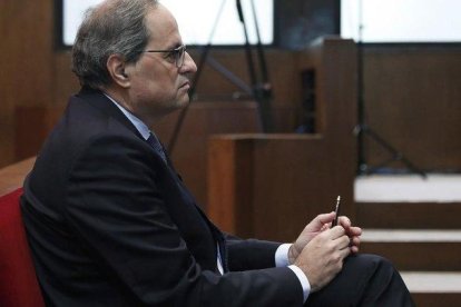 Quim Torra, en el Tribunal Superior de Justícia de Cataluña.-ANDREU DALMAU / EFE / POOL