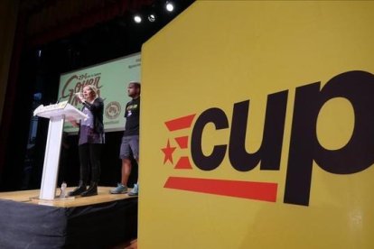 Imagen de la sede electoral de la CUP en los comicios del 27-S.-RICARD FADRIQUE