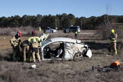 Accidente ocurrido este domingo 5 de febrero en Fuentelsaz.-GONZALO MONTESEGURO