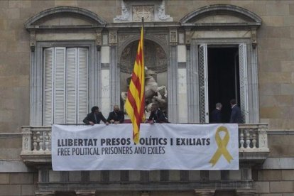 El parque de la Ciutadella (Barcelona) con lazos amarillos, el pasado 17 de enero-FERRAN NADEU