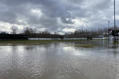 Aspecto que presenta el campo de San Juan de Garray tras las últimas lluvias. Twitter San José