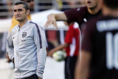 Valverde, durante el partido frente al Milan en la despedida de la gira.-JOHN G MABANGLO