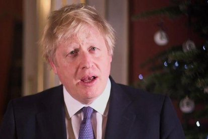 El primer ministro británico, Boris Johnson, en su discurso de Navidad.-AFP