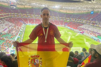 Álvaro Martín en el partido en el que España abría su participación en el Mundial de Catar. HDS