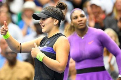 Bianca Andreescu, feliz ante Serena Williams.-ROBERT DEUTSCH-USA TODAY SPORTS