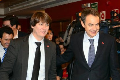 Mínguez y Zapatero, ayer en Soria. / ÁLVARO MARTÍNEZ-