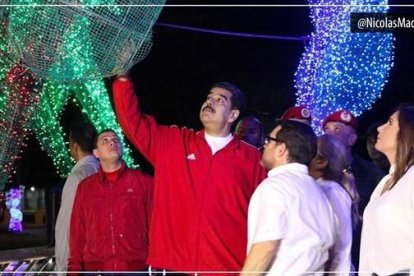 Nicolás Maduro, durante las celebraciones de la Navidad.-TWITTER