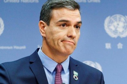 El presidente en funciones, Pedro Sánchez, este jueves durante su viaje a la ONU, en Nueva York.-EFE/ MICHAEL NAGLE