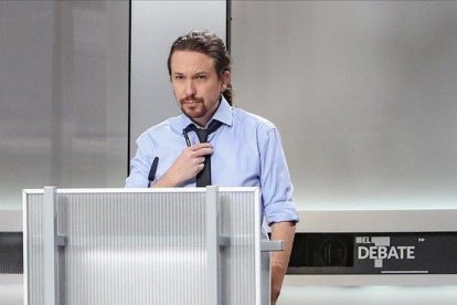 Pablo Iglesias, antes del debate electoral en televisión del pasado 4 de noviembre.-EUROPA PRESS / RICARDO RUBIO