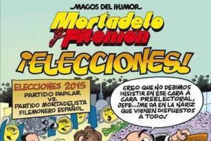 Portada del próximo álbum de Mortadelo y Filemón, '¡Elecciones!'.-