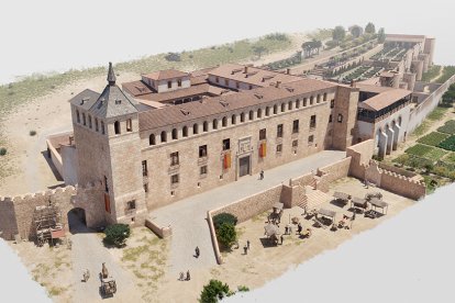 Reconstrucción virtual del Palacio de Berlanga a finales del siglo XVI. -ASOCIACIÓN AMIGOS DE BERLANGA