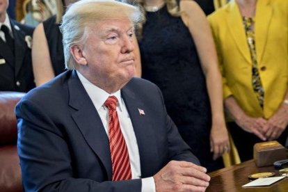 El presidente de Estados Unidos, Donald Trump, tras una reunión en el Despacho Oval el 1 de mayo del 2018.-ANDREW HARRER-POOL (GETTY IMAGES)