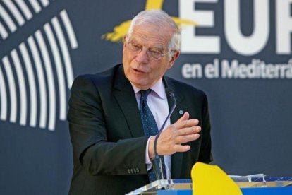 El ministro de Exteriores en funciones, Josep Borrell, en un acto.-MORELL (EFE)