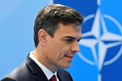 Pedro Sánchez, a su llegada a la sede de la OTAN. /-EFE / CHRISTIAN BRUNA