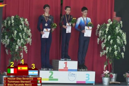 Héctor Díez Severino en el pódium de la prueba celebrada en Alemania.-D.S.