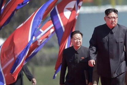 Kim Jong-Un,durante un desfile-WONG MAY-E