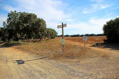 Entrada a la finca en la que tuvo lugar ayer el mortal accidente-Leonardo de la Fuente