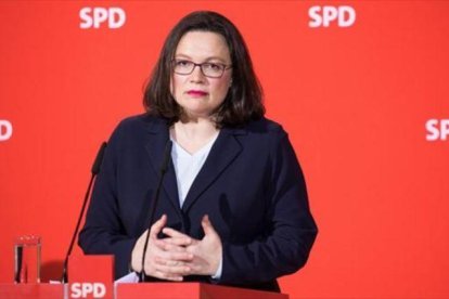 Andrea Nahles, el pasado día 7.-EL PERIÓDICO