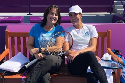Garbiñe Muguruza y Conchita Martinez, en el 2018.-EUROPA PRESS