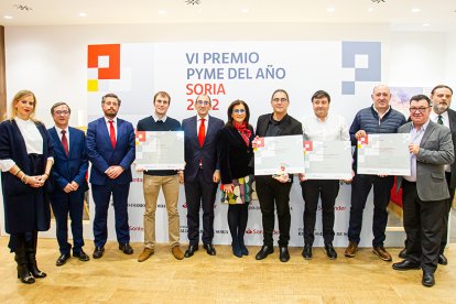 Entrega de los premios pyme del Banco Santander en Soria del año pasado.-MARIO TEJEDOR