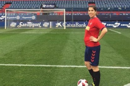 Maider Irisarri, la jugadora embarazada del Osasuna femenino.-