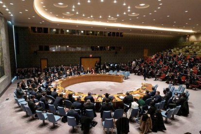 Pleno del Consejo de Seguridad durante una reunión sobre el mantenimiento de la paz y la seguridad internacionales.-ONU