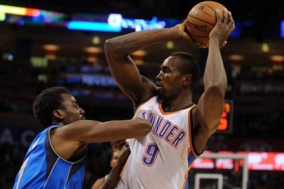 Ibaka, con la camiseta de los Thunder, en un partido de la NBA.-Mark D Smith / USA TODAY SPORTS