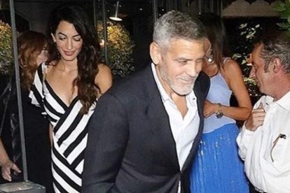 Amal y George Clonney, en el restaurante Gatto Nero del Lago de Como-INSTAGRAM