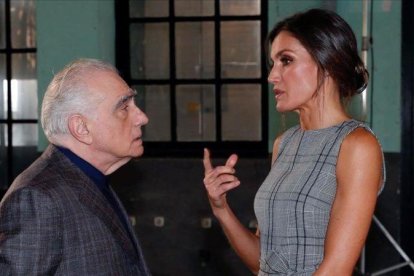 Letizia con Martin Scorsese, hoy en Oviedo.-EFE / FRANCISCO GÓMEZ