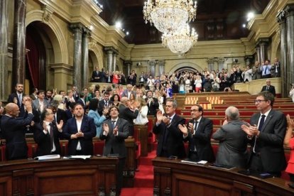 Pleno del Parlament en el que se aprobó la ley del referéndum, el 6 de septiembre del 2017.-FERRAN NADEU