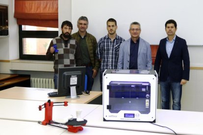 Rubén Ferrero, José Manuel Gonzalo, José María Rivera, Francisco Jesús Rodríguez y José Antonio Rodríguez-Altonaga en la Universidad de León.-EL MUNDO