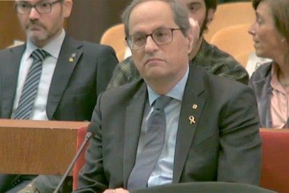 Quim Torra en el banquillo del TSJC, el pasado 18 de noviembre.-CAPTURA DE VÍDEO