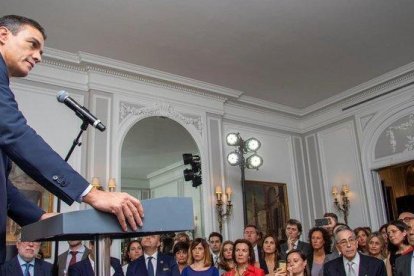 Pedro Sánchez en la embajada española en Nueva York.-EFE