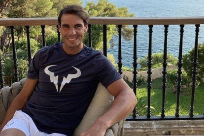 Rafa Nadal, en su casa de Manacor, hace unos días.-