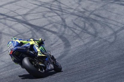 Rossi, en los entrenamientos de Montmeló para el GP de Cataluña.-ALEJANDRO GARCÍA