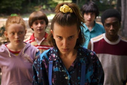 Una imagen de la tercera temporada de Stranger things.-