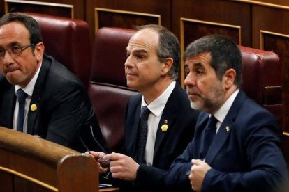 Los presos electos de JxCat en el Congreso este 21 de mayo.-BALLESTEROS (EFE)