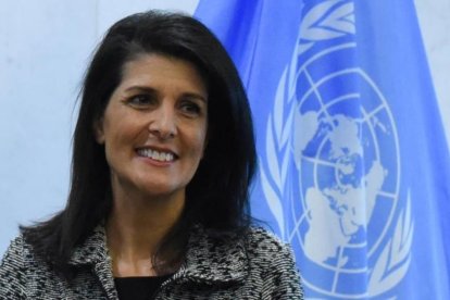 Nikki Haley, en la ONU, este viernes.-REUTERS / STEPHANIE KEITH