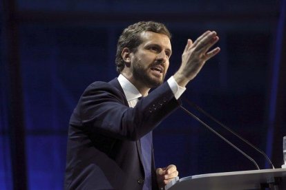 El presidente del PP, Pablo Casado.-DAVID CASTRO