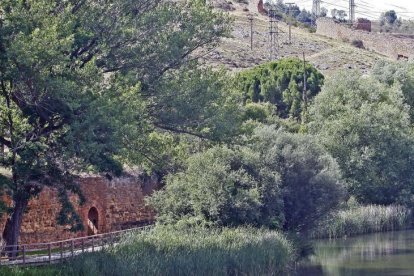 Muralla aguas arriba del puente de piedra.-Mario Tejedor