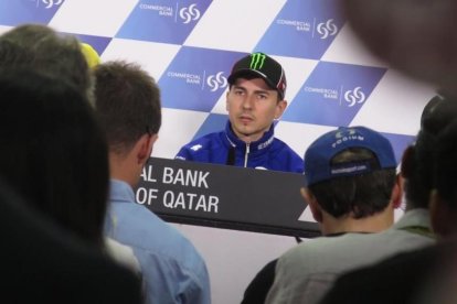 Jorge Lorenzo, en la conferencia de prensa de este miércoles en Doha-