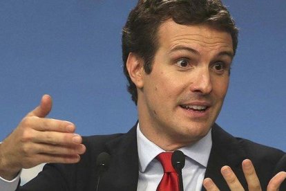 El presidente del PP, Pablo Casado.-DAVID CASTRO