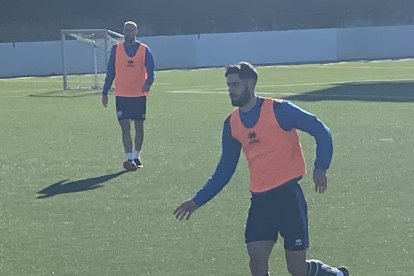 Fernando Román en su primer entreno con el Numancia. CD Numancia