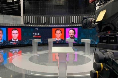 El plató que ha preparado Televisión Española en Prado del Rey.-TVE