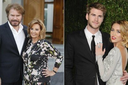 María Teresa Campos y Edmundo ’Bigote’ Arrocet, y Miley Cyrus y Liam Hemsworth, dos de las parejas famosas que han roto este 2019.-