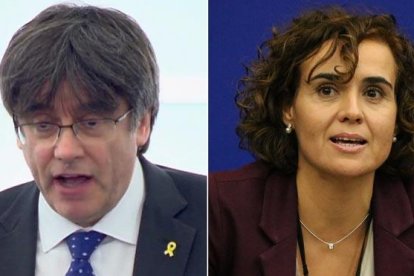 Rifirrafe entre Carles Puigdemont y Dolors Montserrat en el Parlamento Europeo.-EUROPA PRESS / ACN