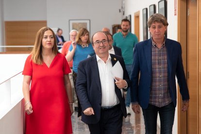 Barcones, Iceta y Martínez en el Ayuntamiento de Soria. GONZALO MONTESEGURO